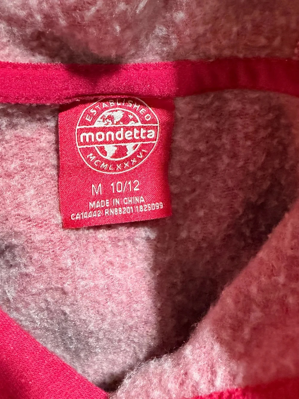 ⁠Mondetta Girls 2 Piece Hoodie Sweatpants Set Pink Speckled Size M 10/12⁠